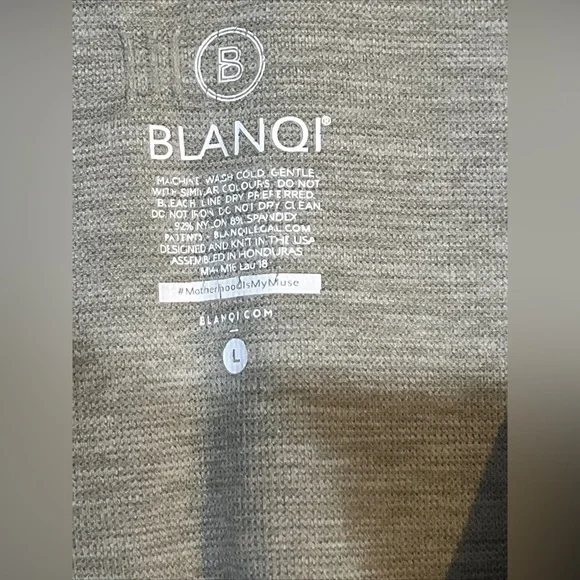 Blanqi Maternity Legging Compression Size L Hipster Cuffed Dove Gray NEW - Picture 6 of 14
